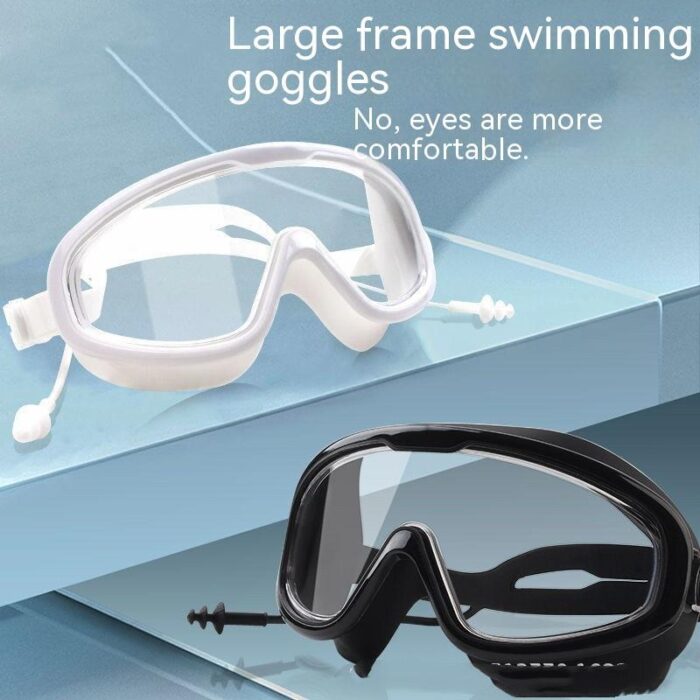 Swimming Goggles Large Frame Waterproof Anti-fog HD Glasses Equipment Men And Women Swimming Goggles - Image 1