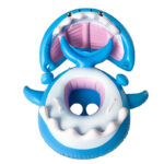 Inflatable Swimming Ring For Kids With Awning Shark Seat Ring Baby Float For Swimming Pool Toys Seat Removable Water Ring - Image 6