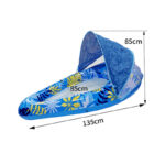 1pc Thick Large Swimming Pool Float With Cup Holder And Sunshade, Essential For Pool Parties And Beaches, Comes With A Manual Air Pump - Image 4