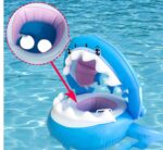 Inflatable Swimming Ring For Kids With Awning Shark Seat Ring Baby Float For Swimming Pool Toys Seat Removable Water Ring - Image 5
