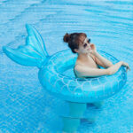 Large Mermaid Swimming Circle Underarm Circle Fish Tail Floating Row - Image 4
