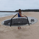 Black Lightweight Surfboard Strap With Paddle Board