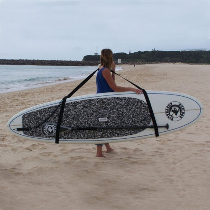 Black Lightweight Surfboard Strap With Paddle Board - Image 1