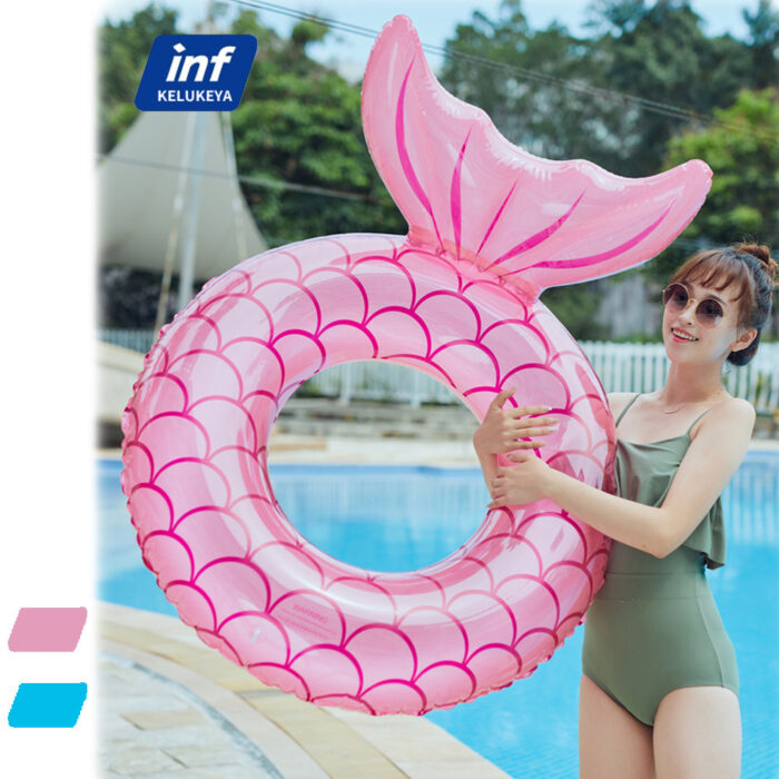 Large Mermaid Swimming Circle Underarm Circle Fish Tail Floating Row - Image 3