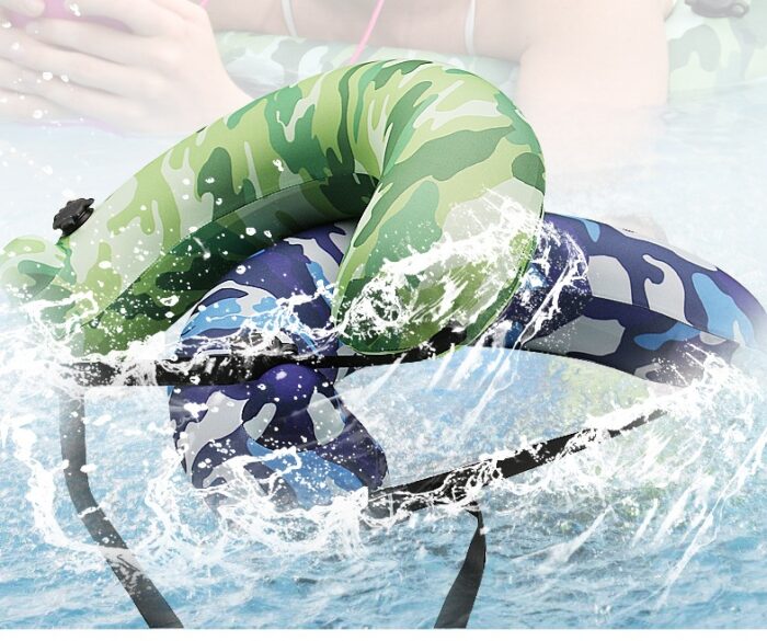 Half-circle Camouflage Swimming Ring Thickened Inflatable Lifebuoy Children's Cute Beginner Swimming Ring - Image 4