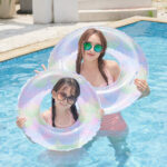 Net Red Inflatable Thickened Swimming Circle Colorful Dazzling Color