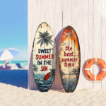 Summer Beach Ocean Theme Surfboard - Image 3