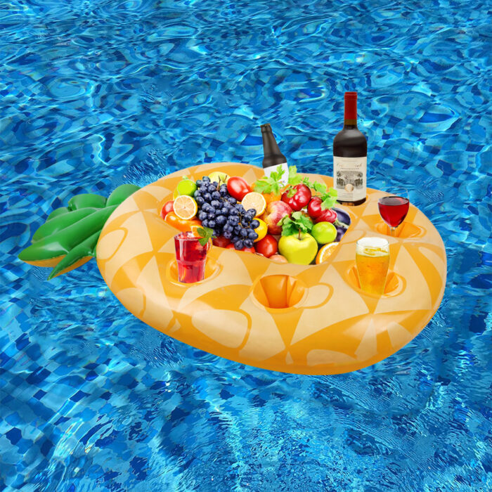 Inflatable Cup Holder Pineapple Drink Holder Swimming Pool Float Bathing Pool Toy Party Decoration Bar Coasters - Image 1