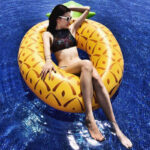 Circle pineapple swimming ring