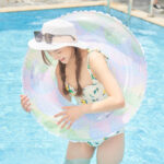 Net Red Inflatable Thickened Swimming Circle Colorful Dazzling Color - Image 2