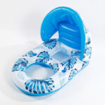 1pc Thick Large Swimming Pool Float With Cup Holder And Sunshade, Essential For Pool Parties And Beaches, Comes With A Manual Air Pump - Image 9