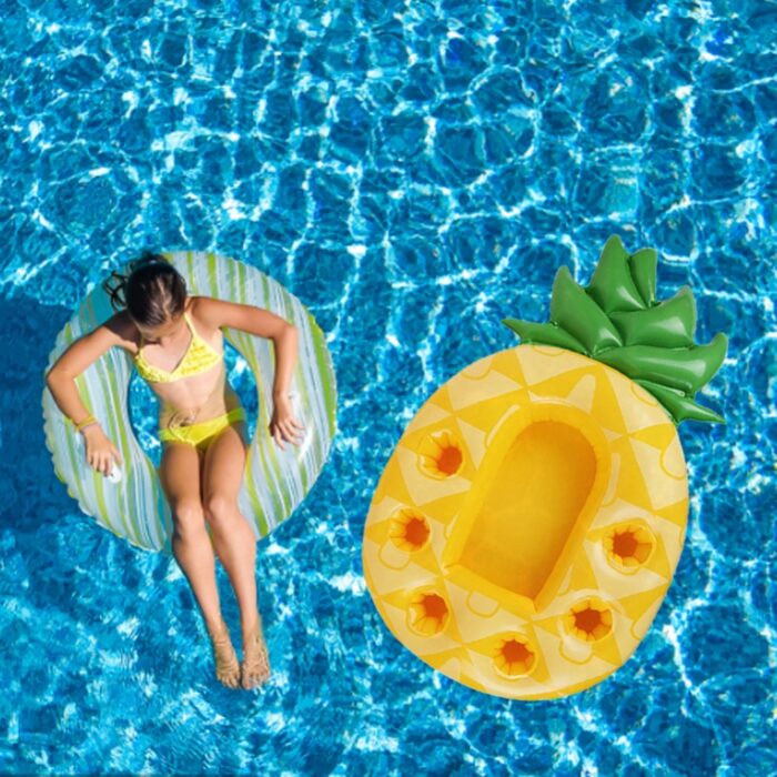 Inflatable Cup Holder Pineapple Drink Holder Swimming Pool Float Bathing Pool Toy Party Decoration Bar Coasters - Image 2