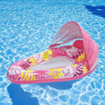1pc Thick Large Swimming Pool Float With Cup Holder And Sunshade, Essential For Pool Parties And Beaches, Comes With A Manual Air Pump - Image 7