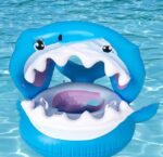 Inflatable Swimming Ring For Kids With Awning Shark Seat Ring Baby Float For Swimming Pool Toys Seat Removable Water Ring - Image 8