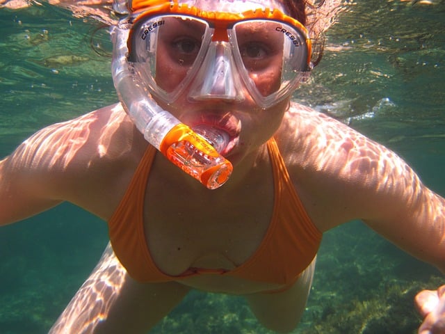 woman, dive, bikini, snorkeling, snorkel, goggles, snorkeling goggles, snorkeling mask, diver, diving, mask, ocean, nature, sea, swimming, underwater, water